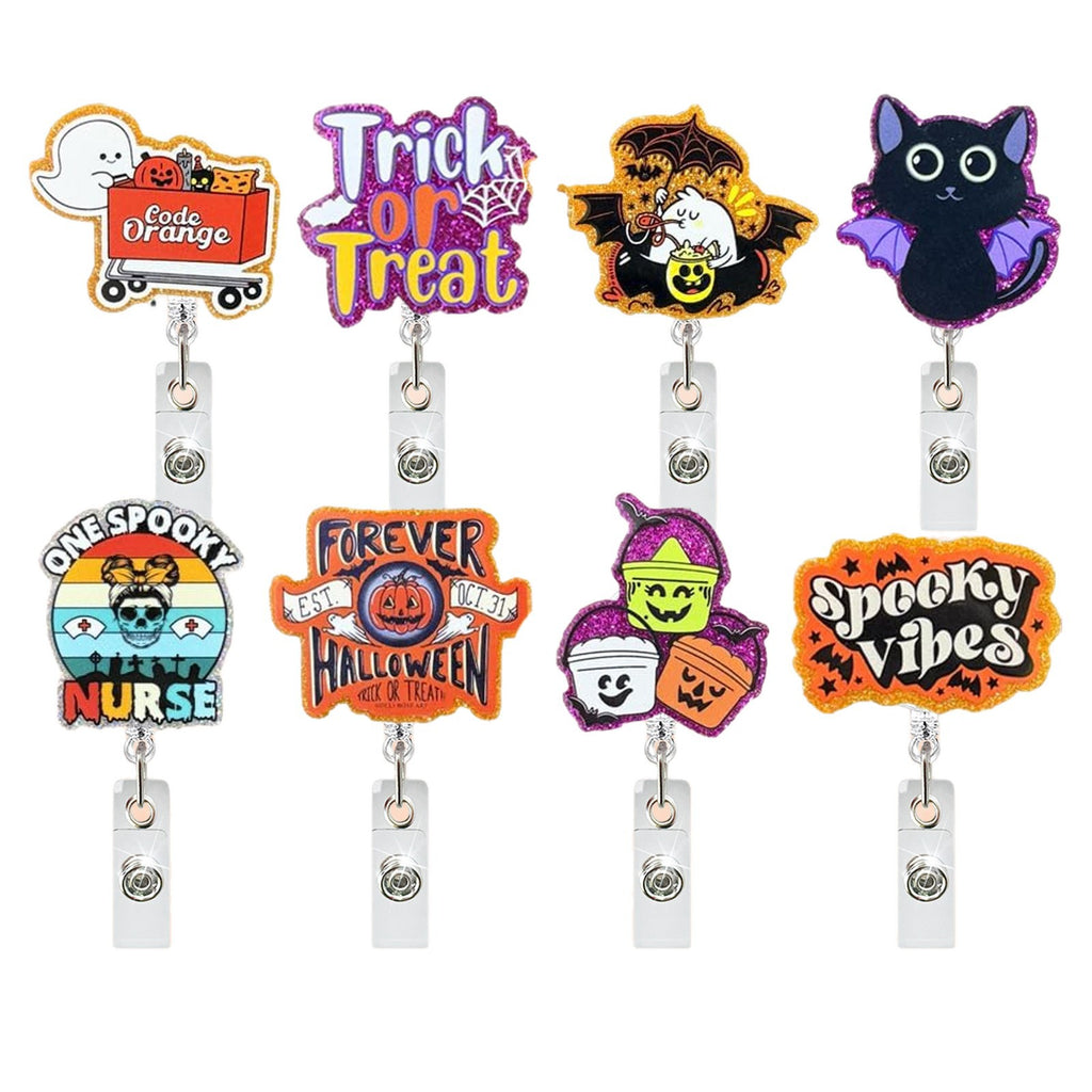 Halloween Ghost Nurse Badge Holder