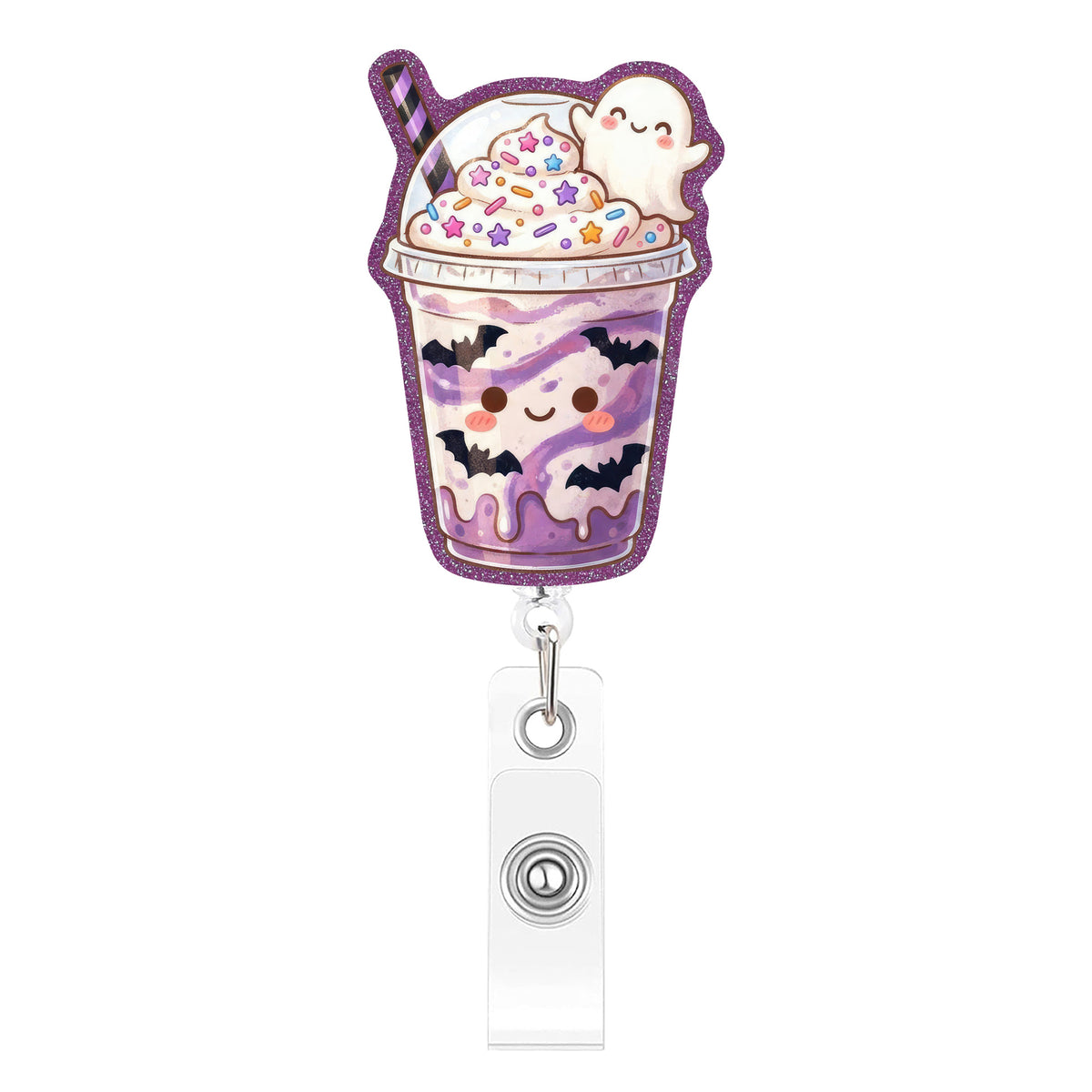 Purple Halloween Dessert Nurse Badge Holder