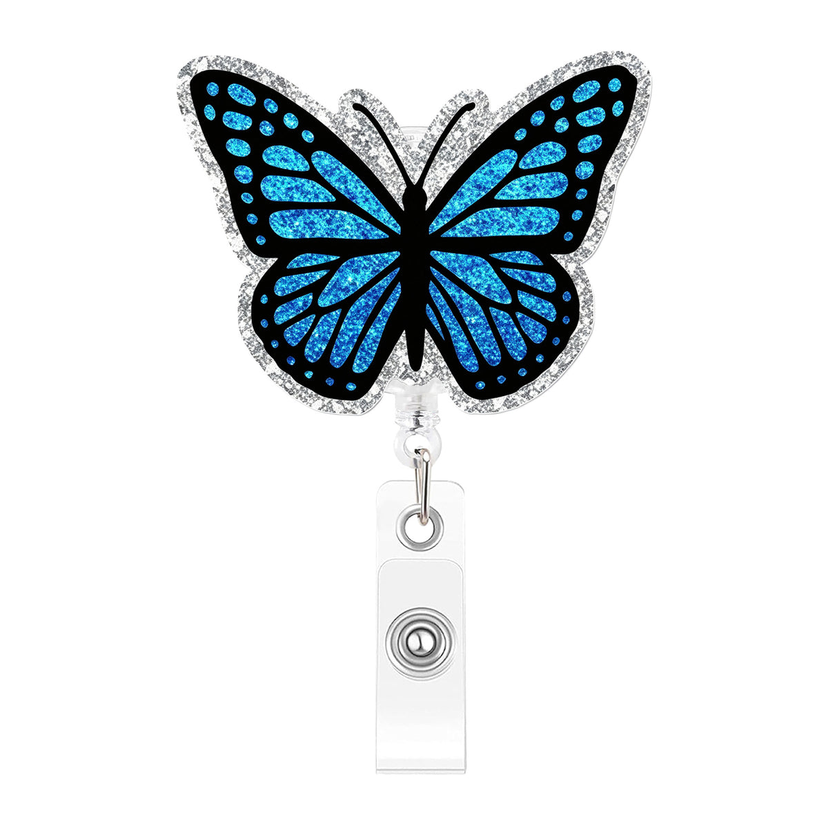Glitter Butterfly Nurse Badge Holder