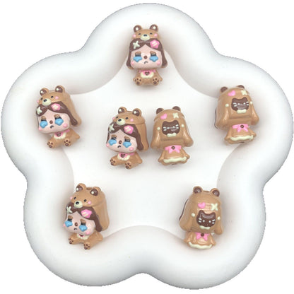 Caramel Cry Baby Hand Painted Beads (1pc)