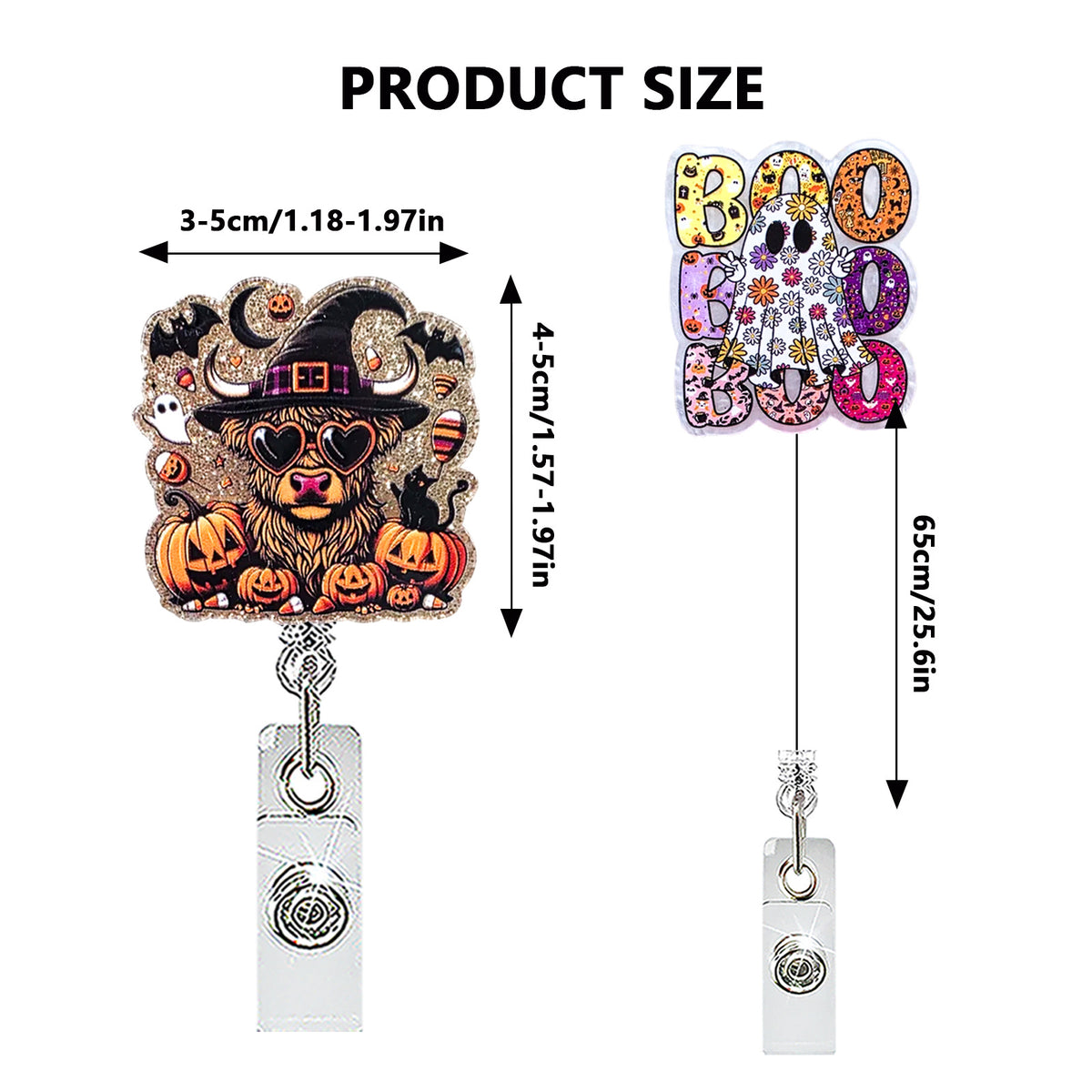 Halloween Ghost and Cow Nurse Badge Holder