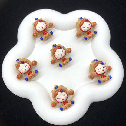 Caramel Skullpanda Hand Painted Beads (1pc)