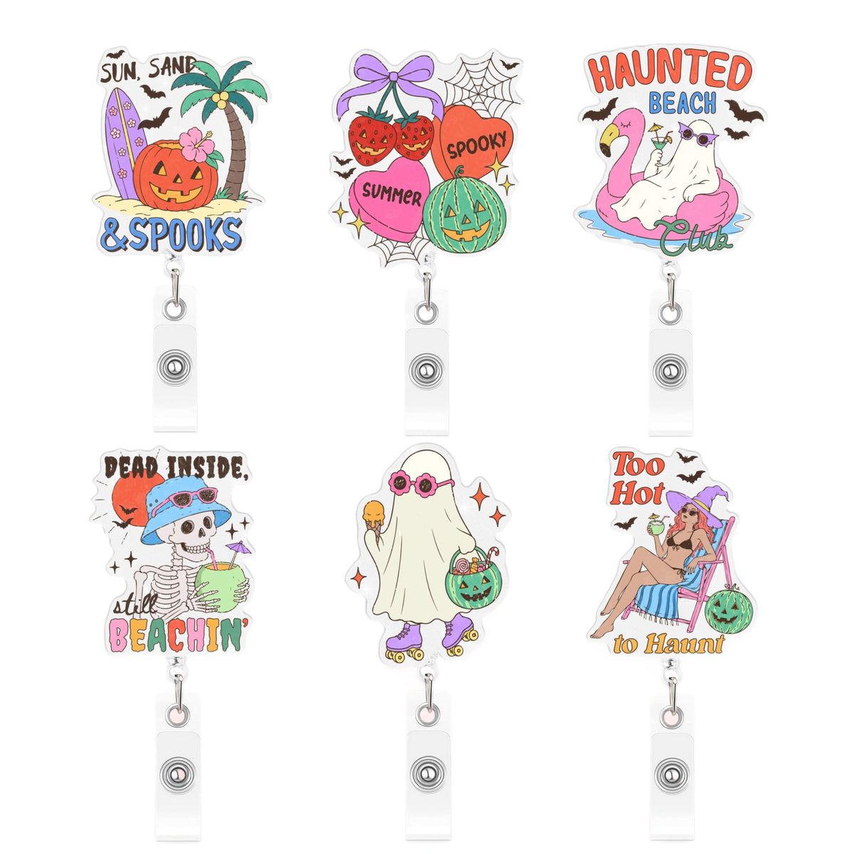 Summer Halloween Nurse Badge Holder