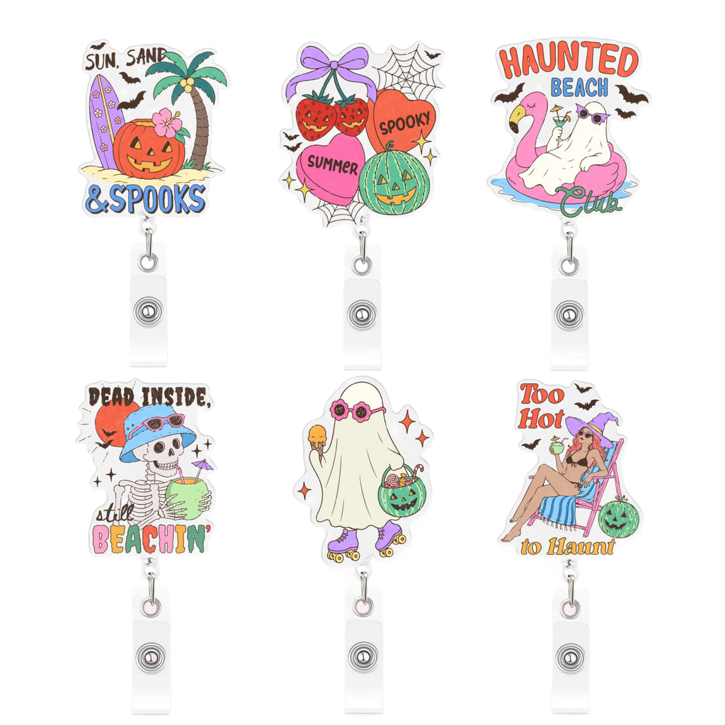 Summer Halloween Nurse Badge Holder