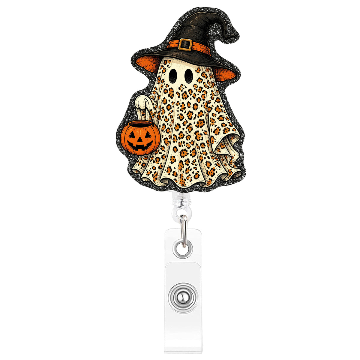 Leopard Boo Ghost Nurse Badge Holder