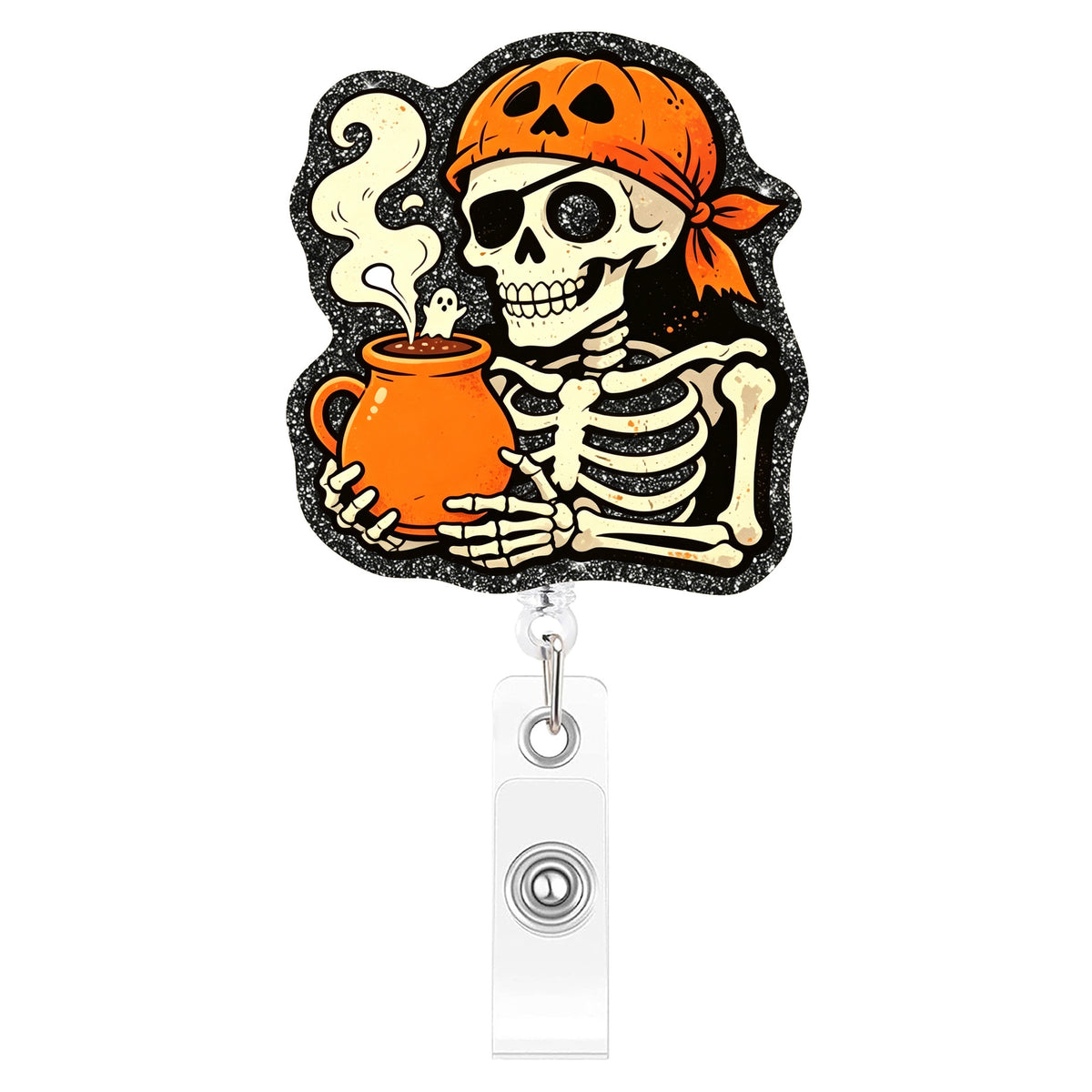 Halloween Skeleton Nurse Badge Holder