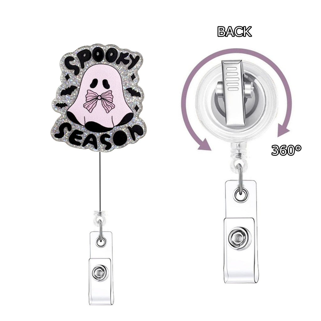 Black Pink Halloween Nurse Badge Holder