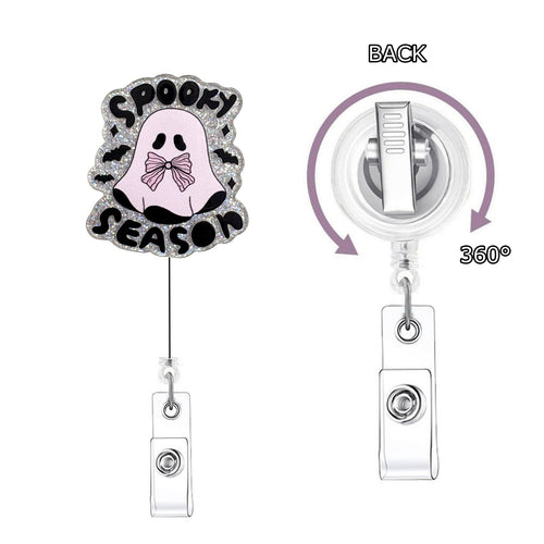 Black Pink Halloween Nurse Badge Holder
