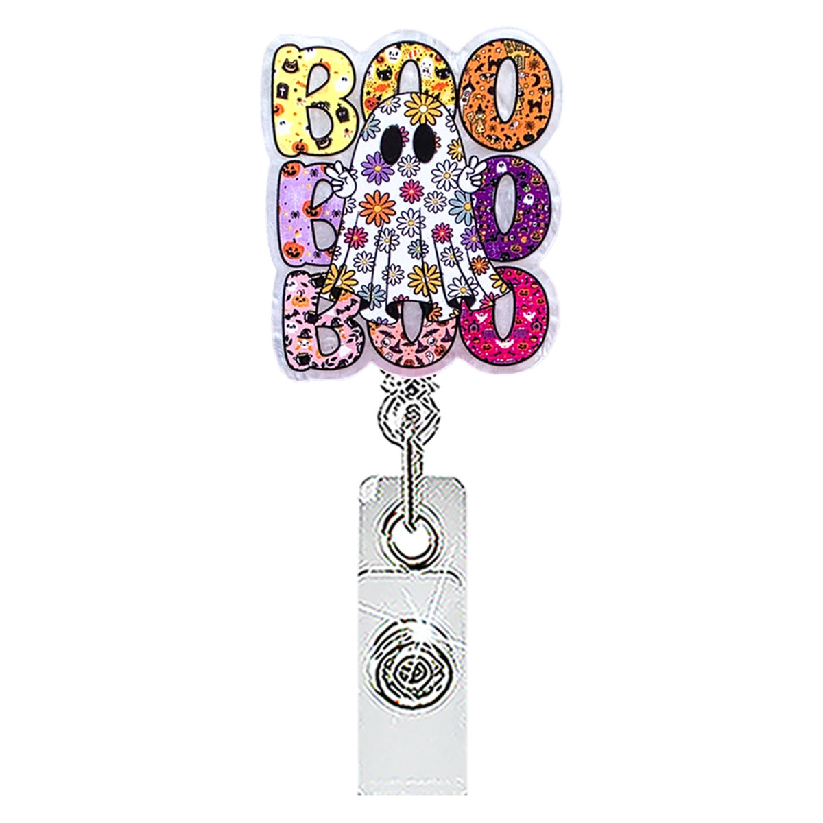Halloween Ghost and Cow Nurse Badge Holder