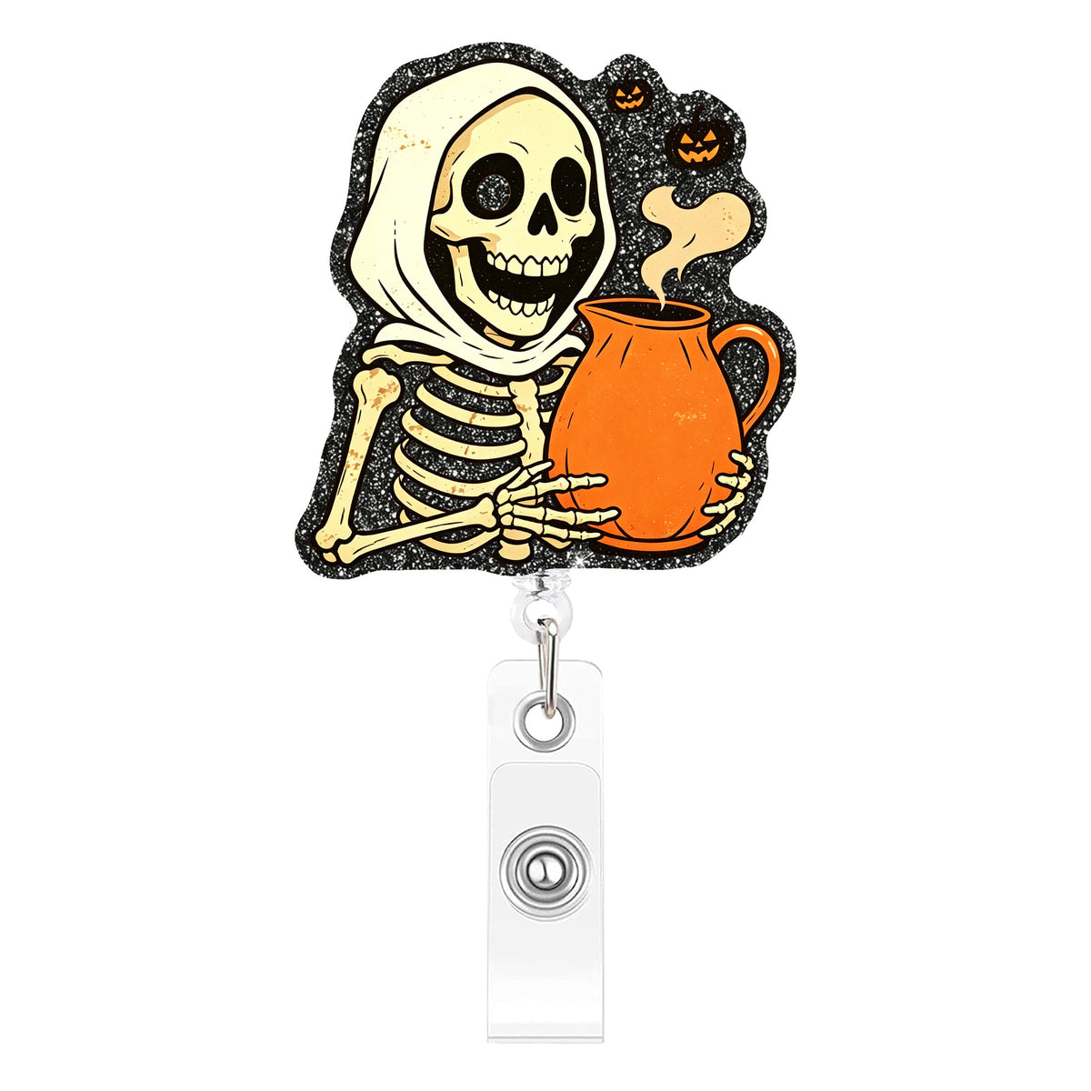 Halloween Skeleton Nurse Badge Holder