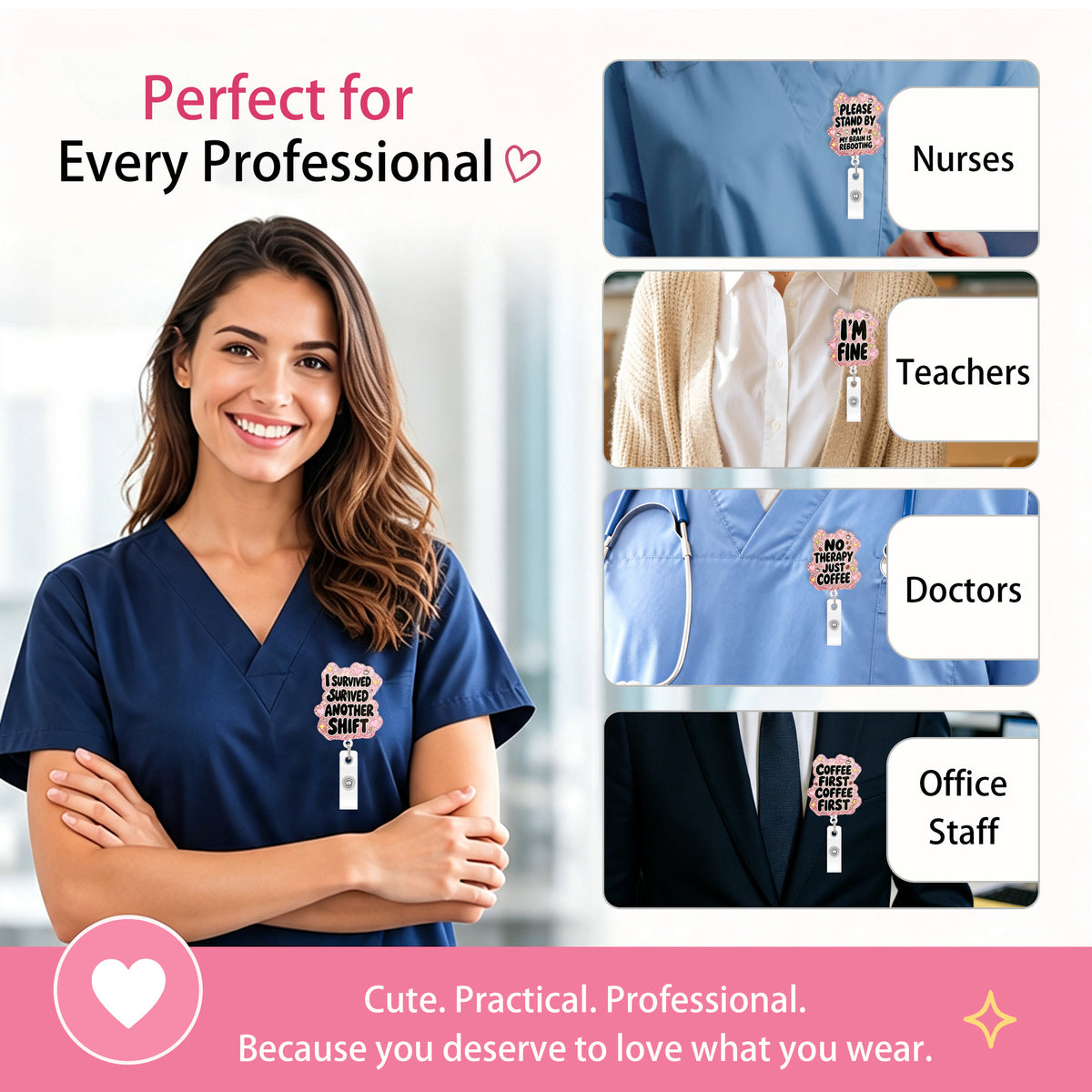 Funny Quotes Nurse Badge Holder