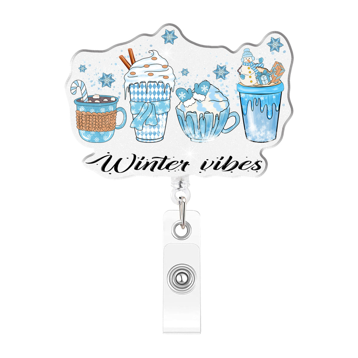 Winter Christmas Nurse Badge Holder