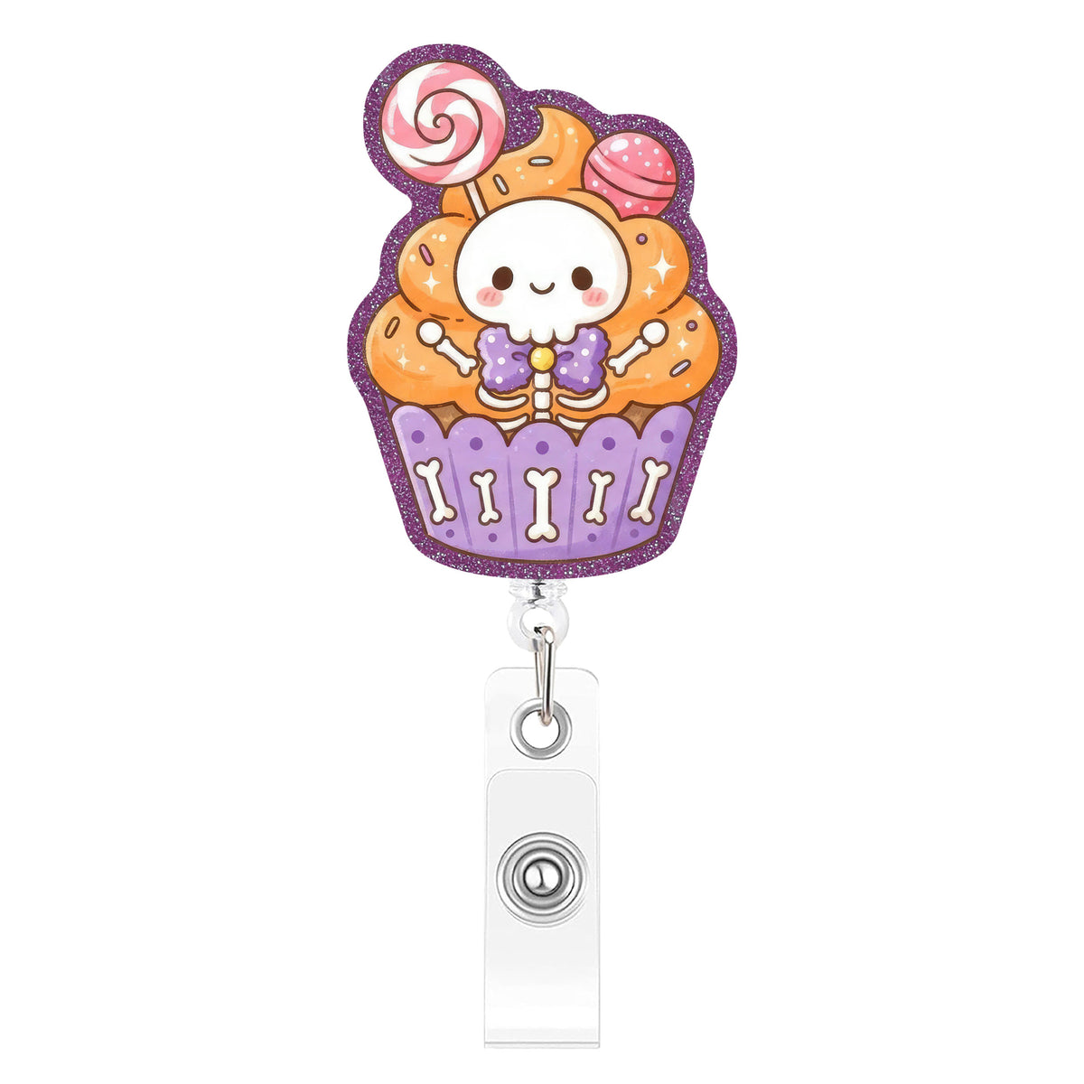 Purple Halloween Dessert Nurse Badge Holder