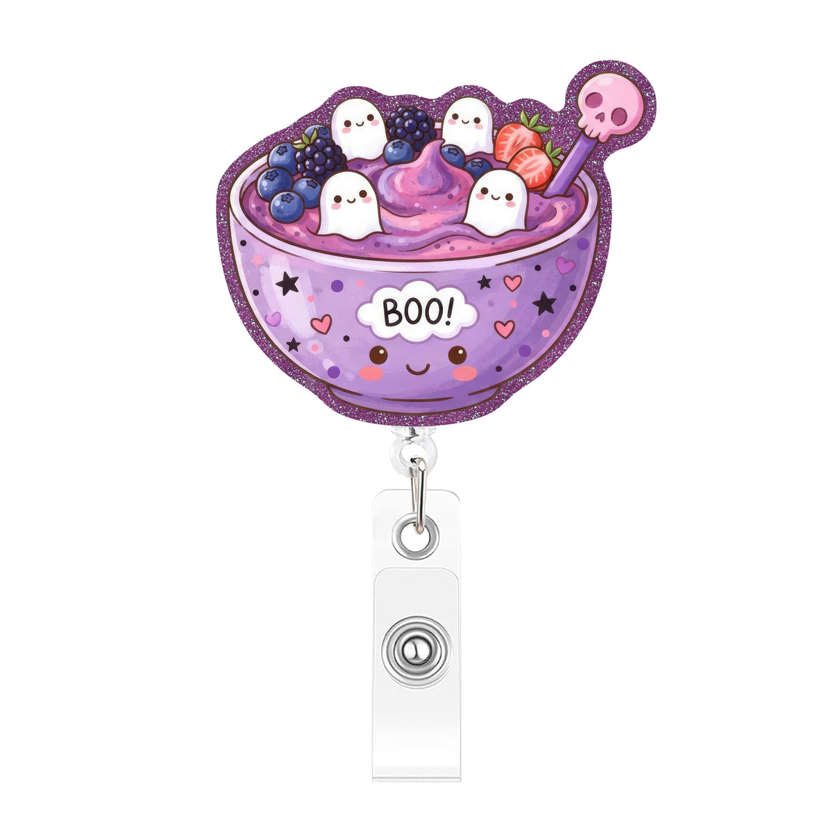 Purple Halloween Dessert Nurse Badge Holder