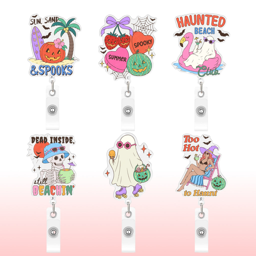 Summer Halloween Nurse Badge Holder