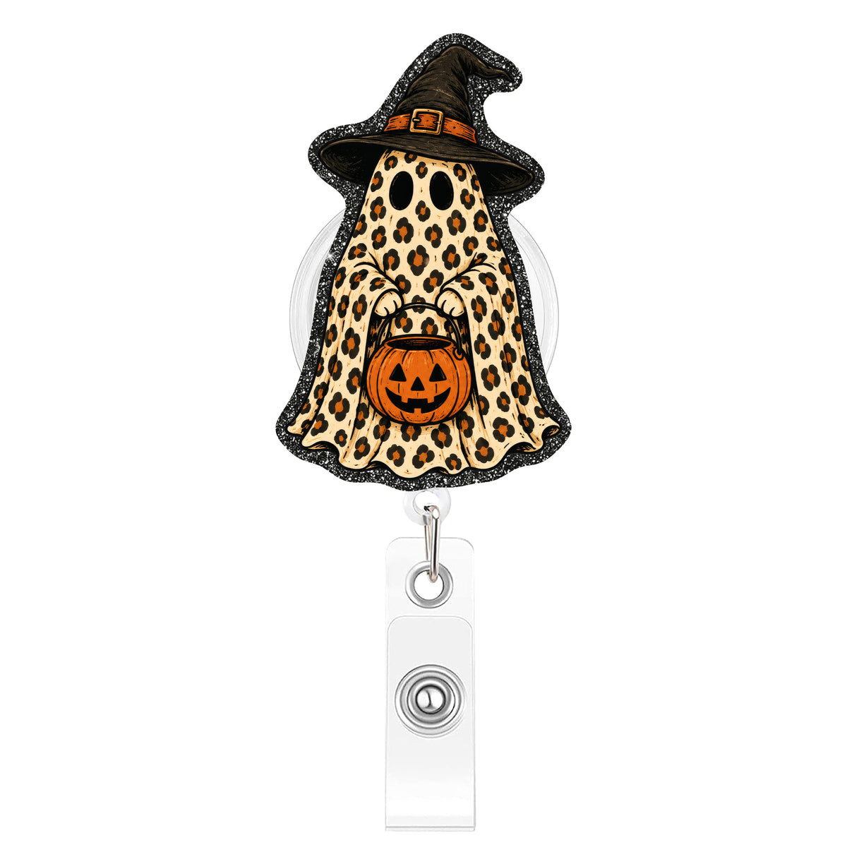 Leopard Boo Ghost Nurse Badge Holder