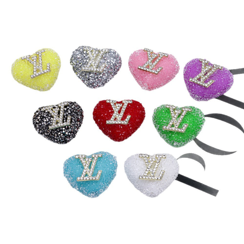 Rhinestone Heart Focal Bead Topper