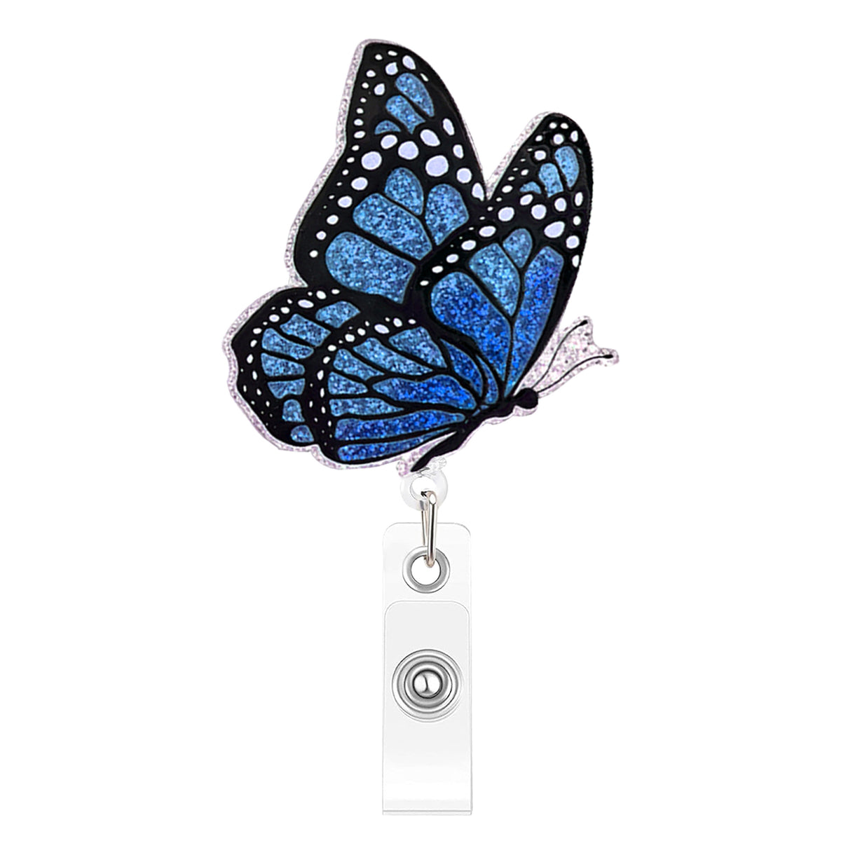 Glitter Butterfly Nurse Badge Holder