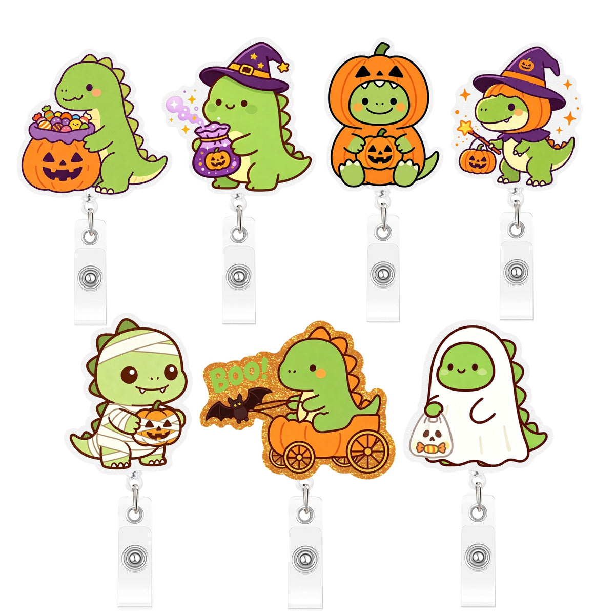 Halloween Dinosaur Nurse Badge Holder