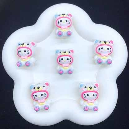 Adorable Kitty Hand Painted Beads 1pc