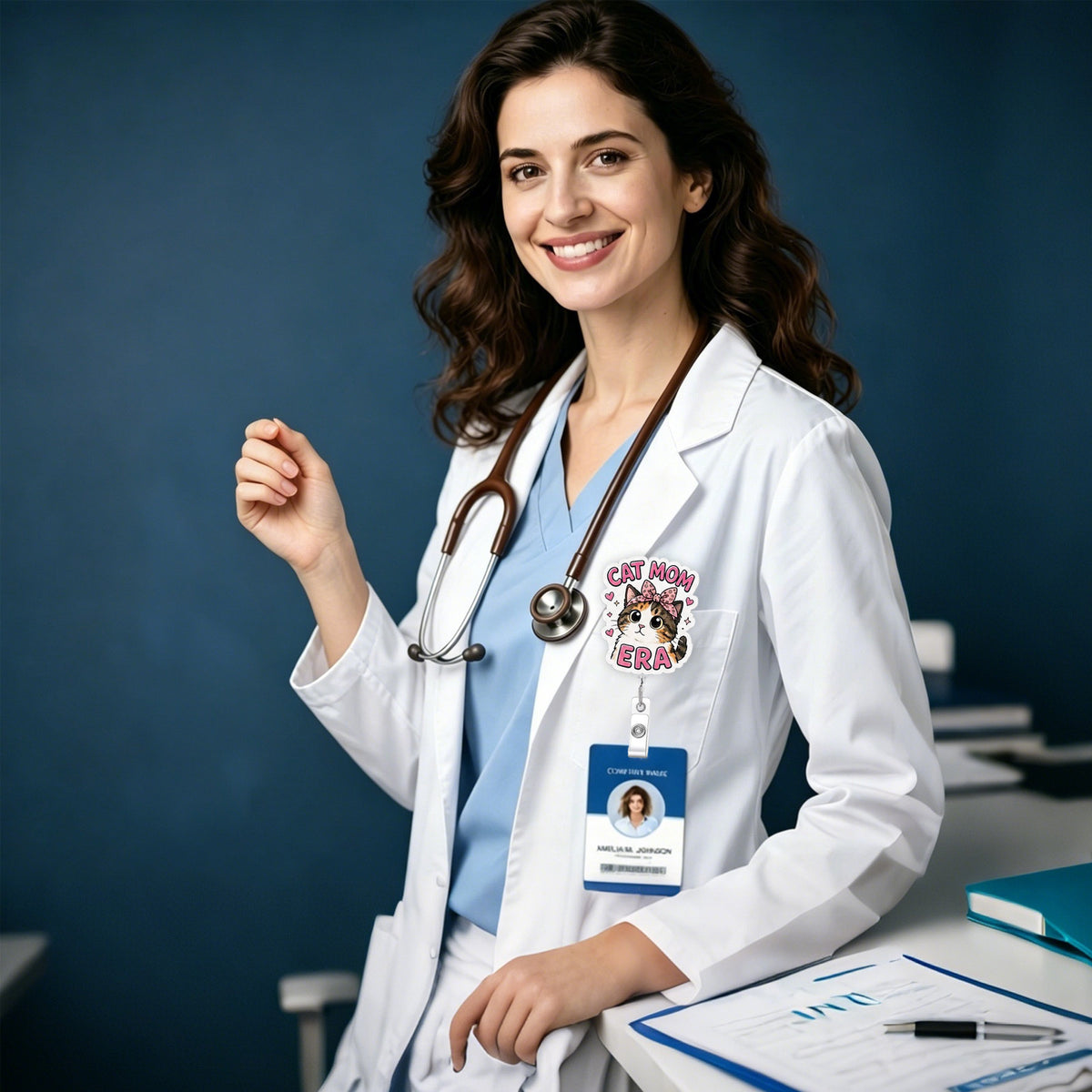 Cat Nurse Badge Holder
