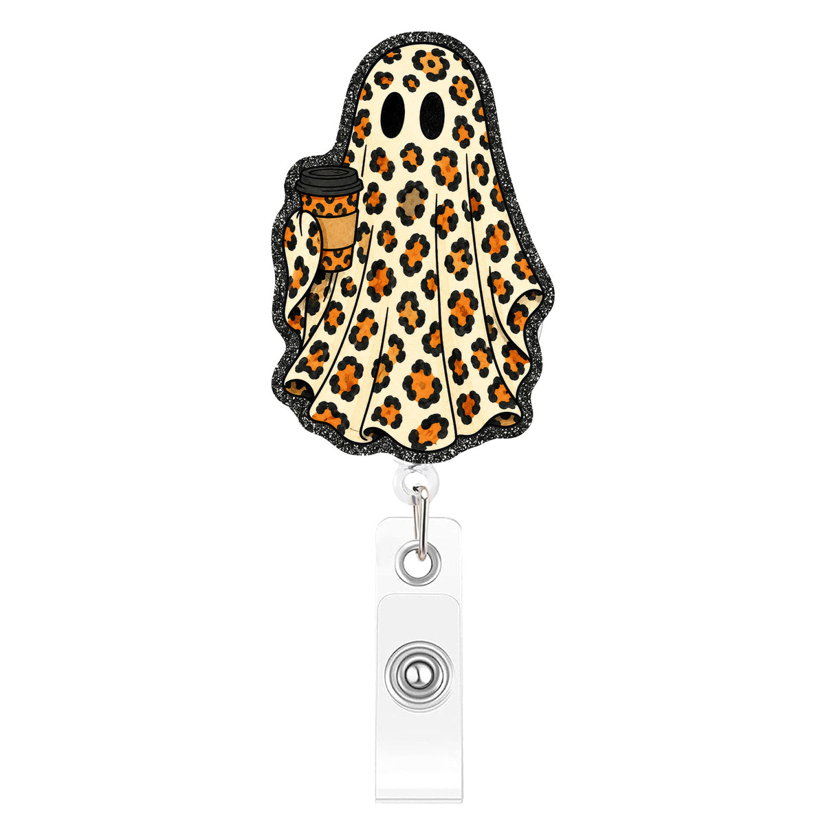 Leopard Boo Ghost Nurse Badge Holder