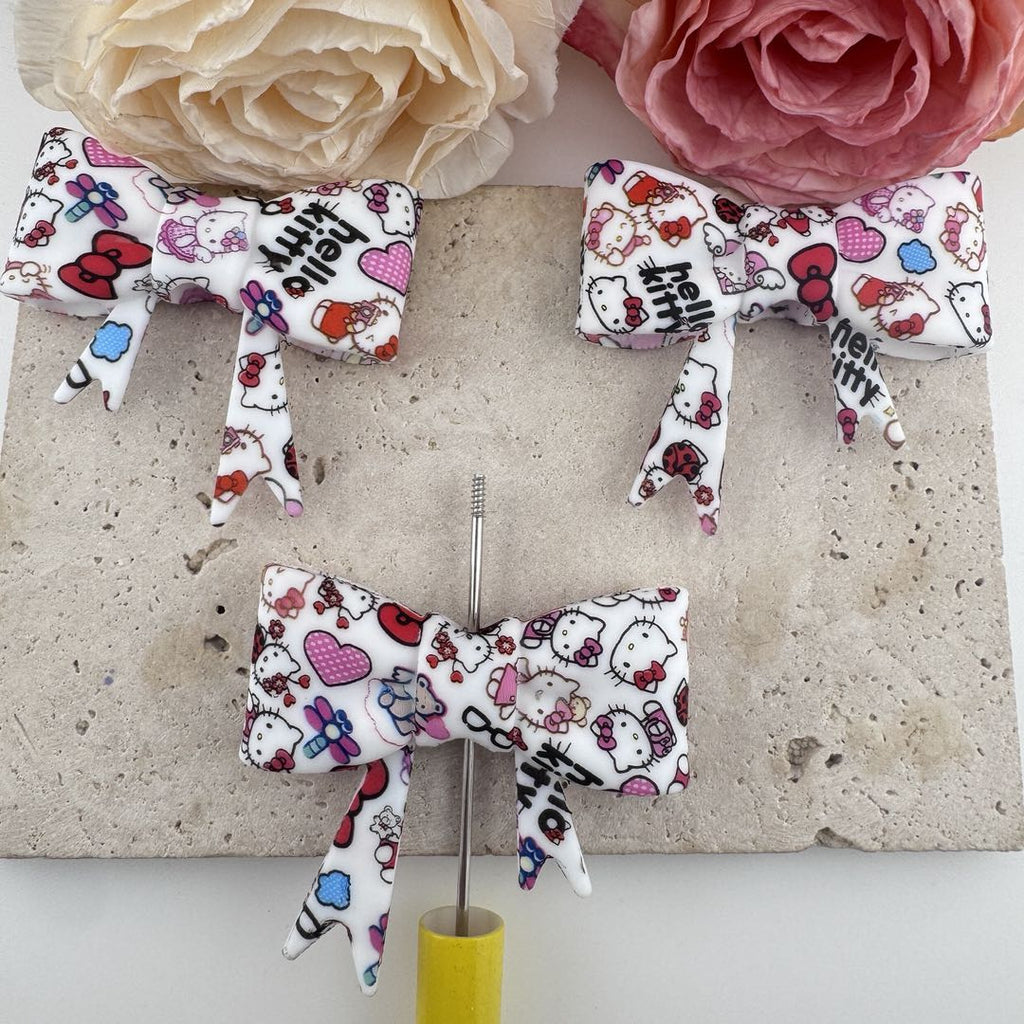 Printed Silicone Bow Pen Topper