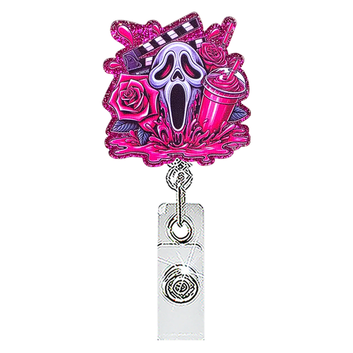 Halloween Ghost and Cow Nurse Badge Holder