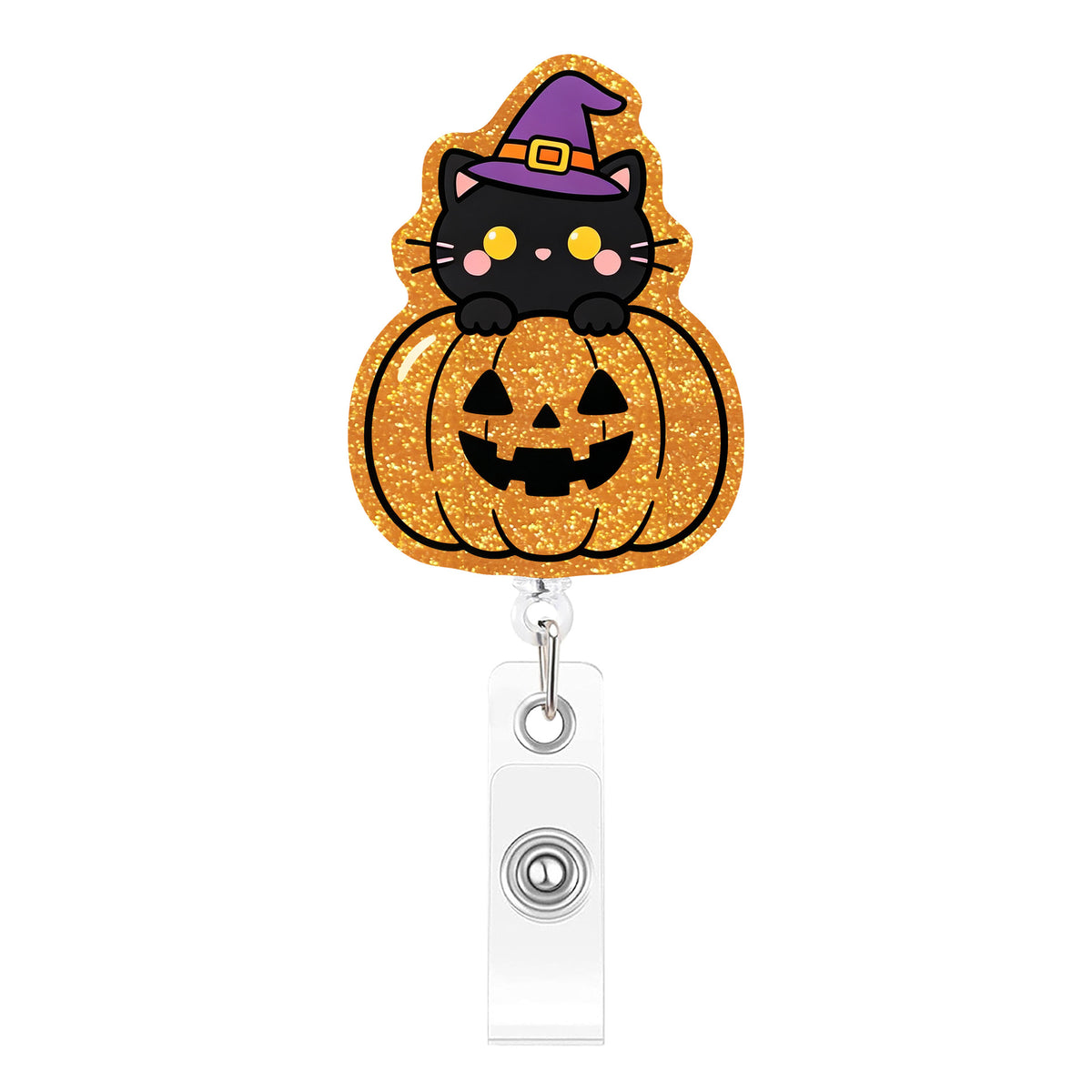 Halloween Cat Nurse Badge Holder