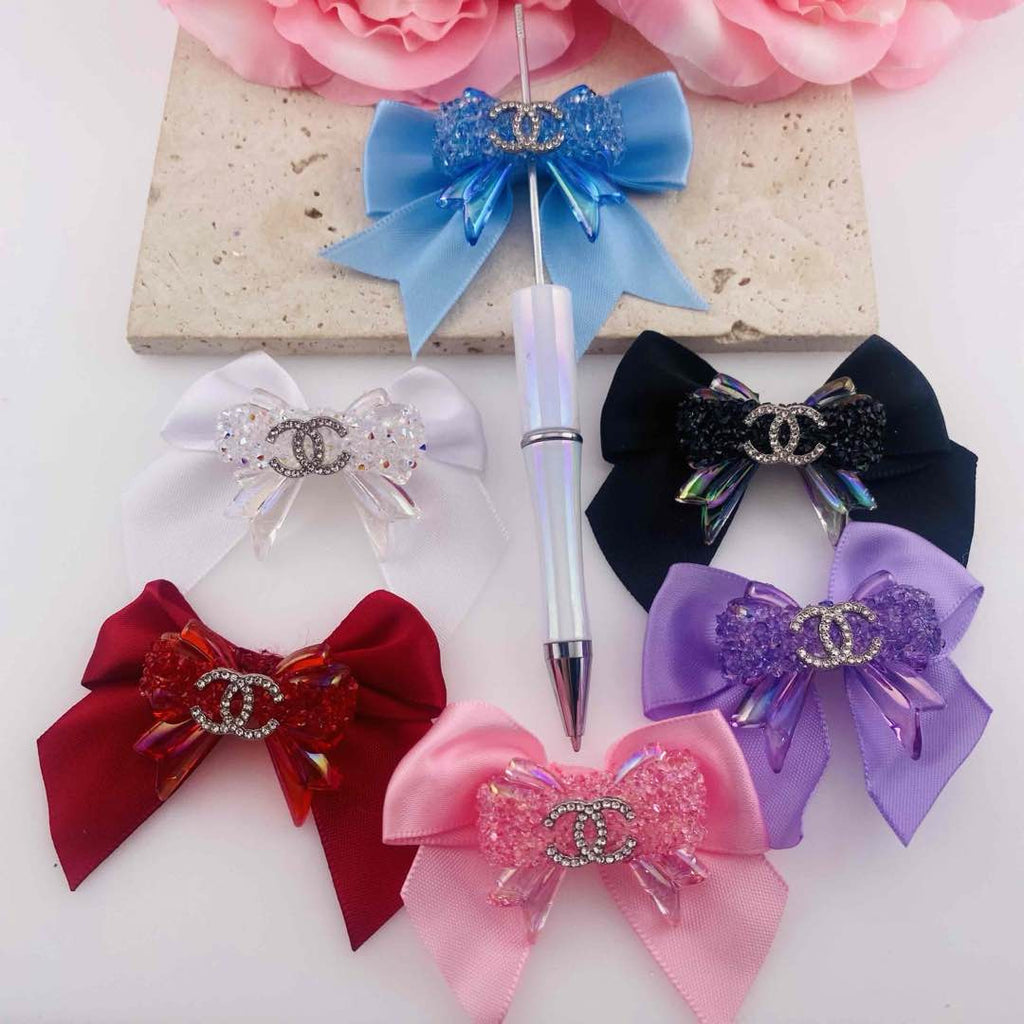 CC Rhinestone Ribbon Bow Topper