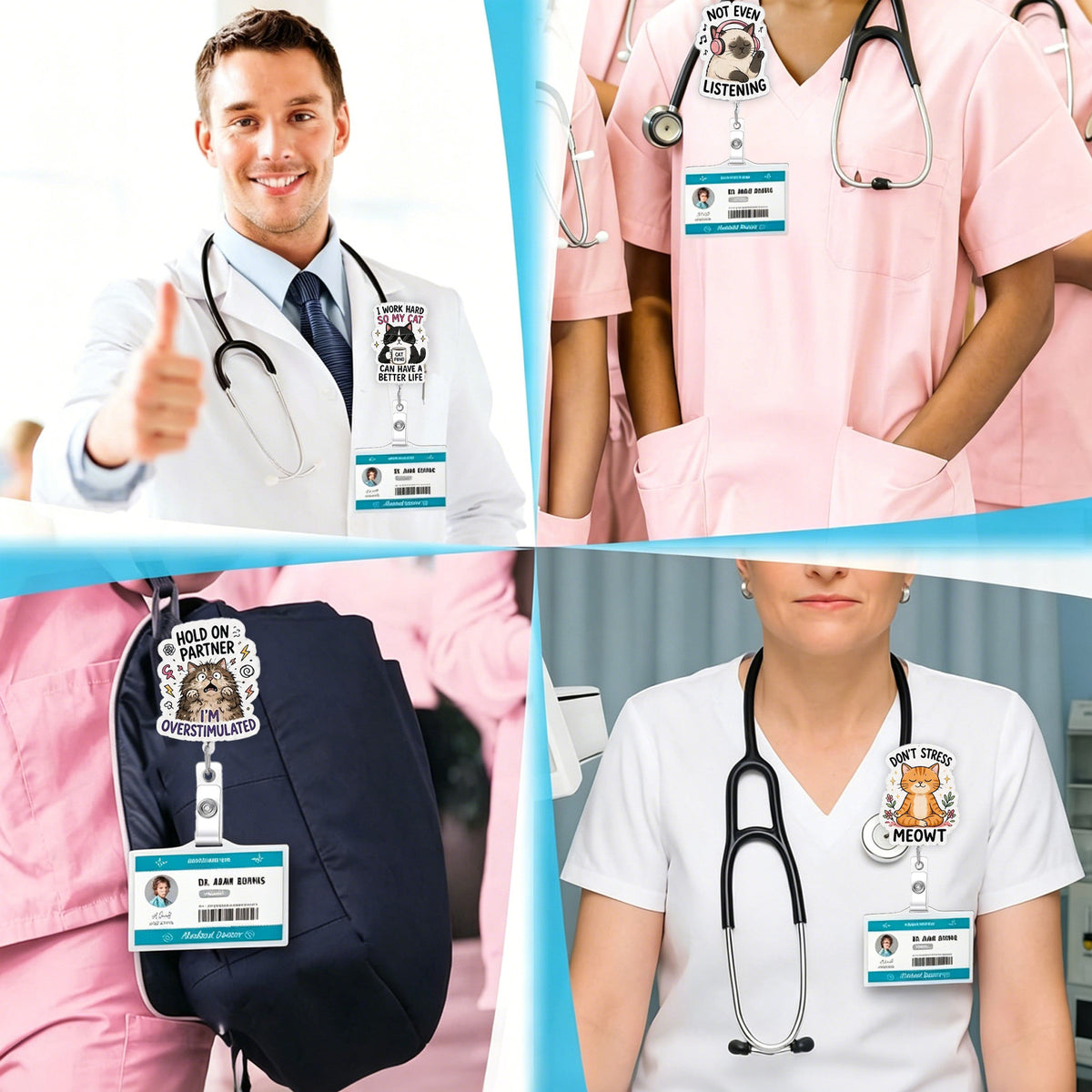 Cat Nurse Badge Holder