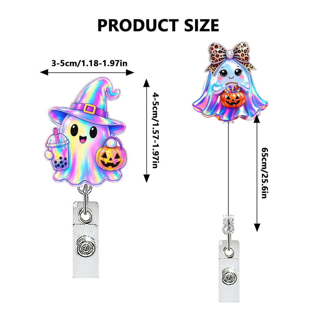 Halloween Ghost Nurse Badge Holder