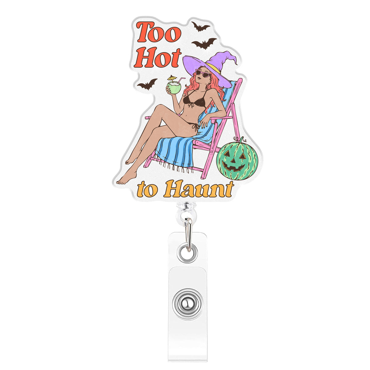 Summer Halloween Nurse Badge Holder