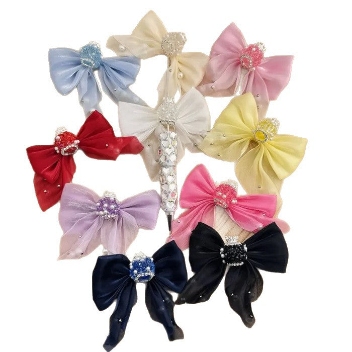Tulle Bow Rhinestone Ball Topper