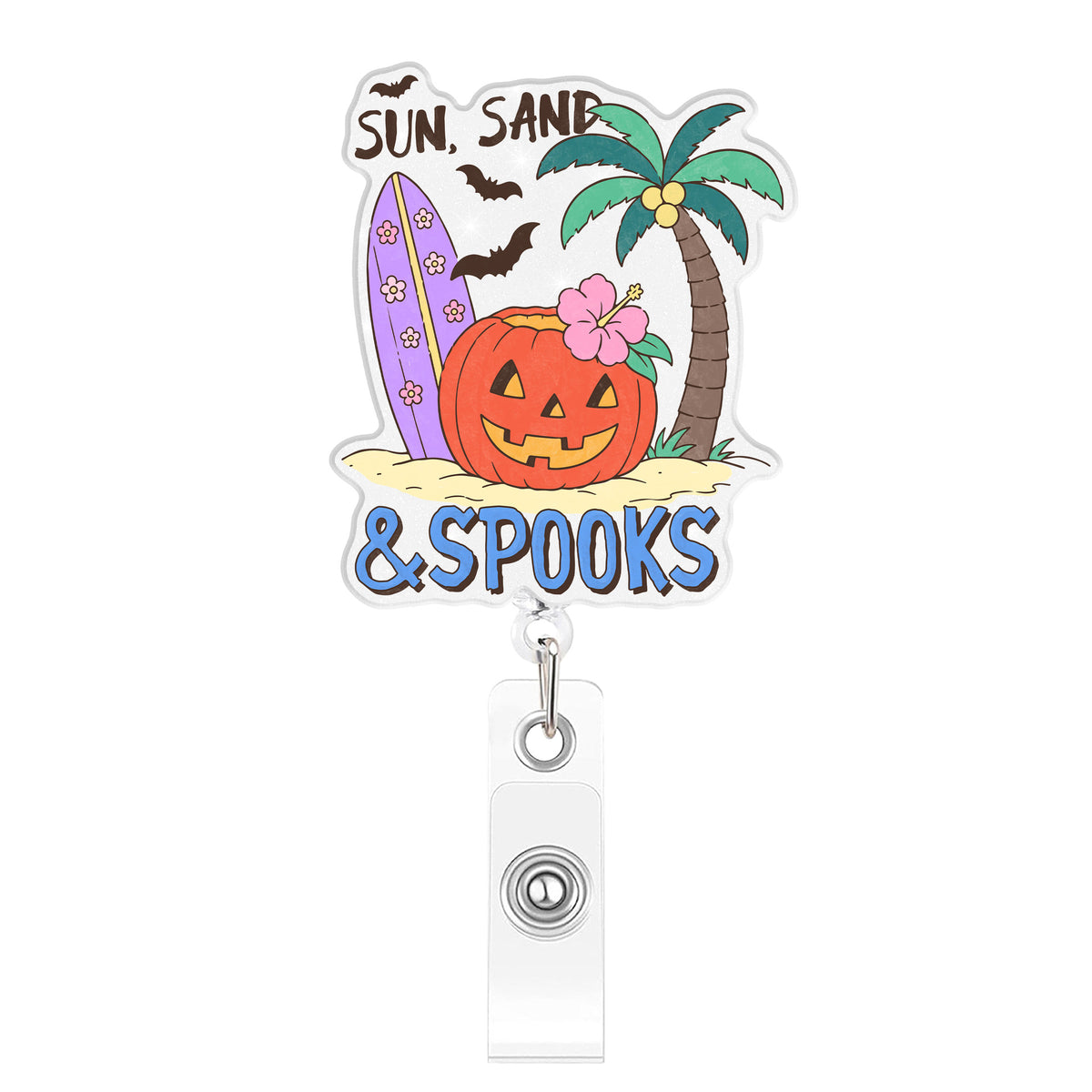 Summer Halloween Nurse Badge Holder
