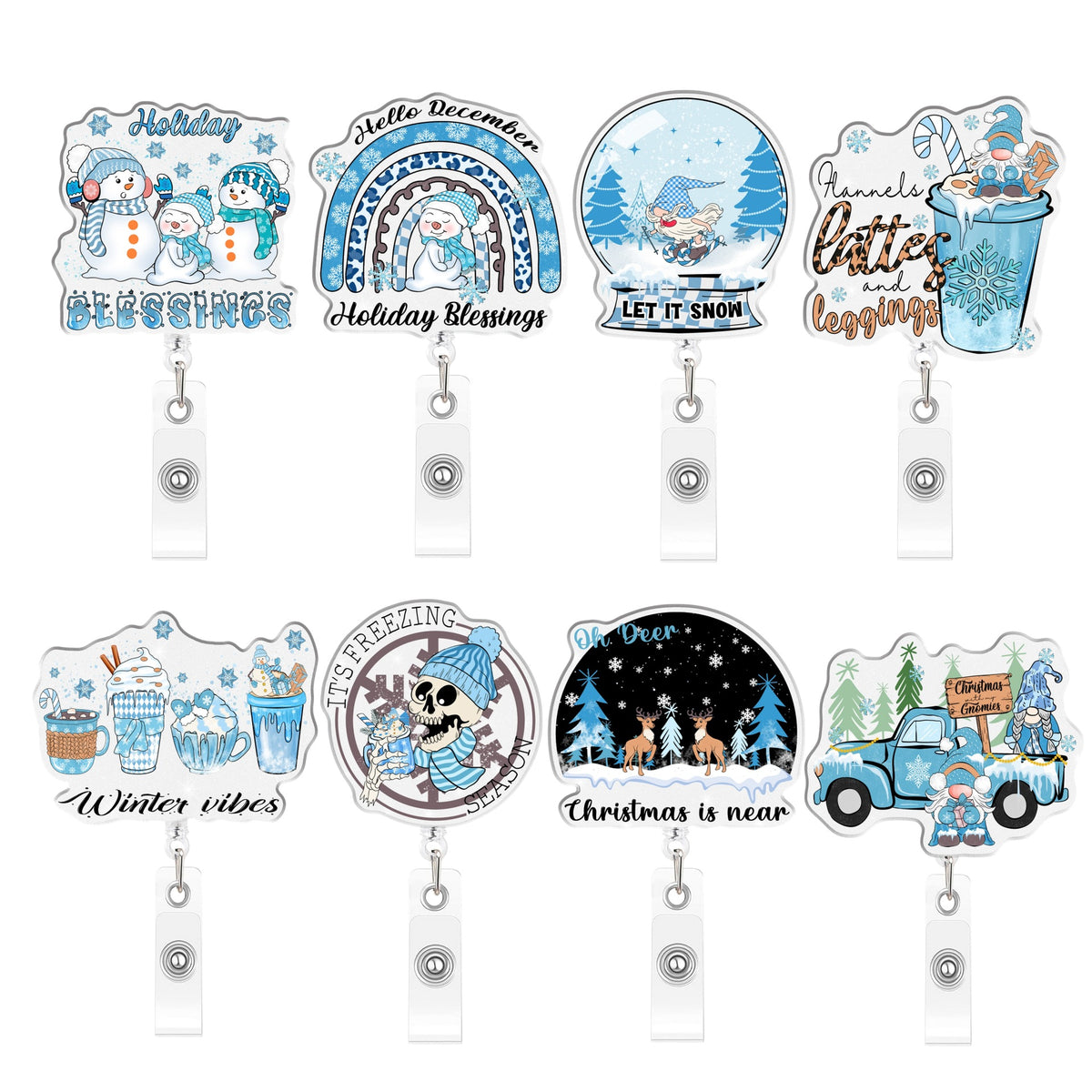 Winter Christmas Nurse Badge Holder