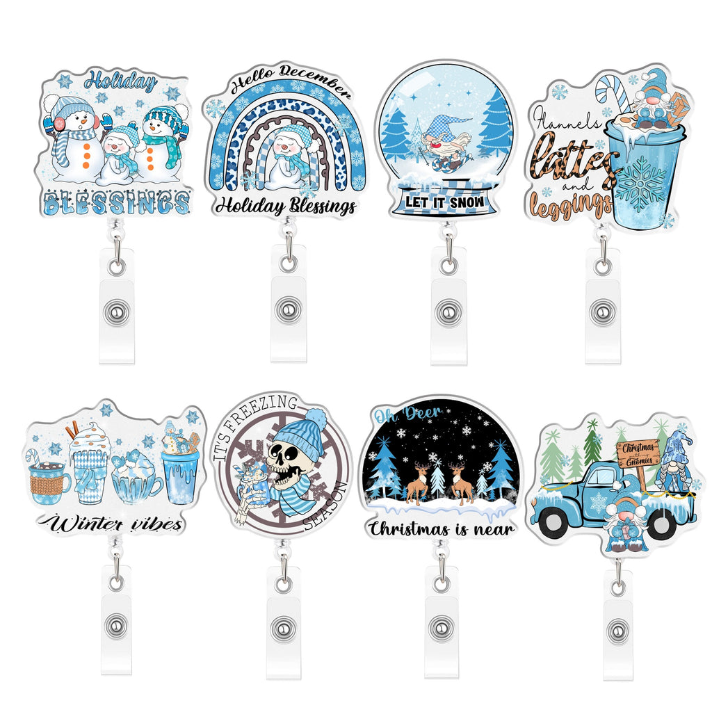 Winter Christmas Nurse Badge Holder