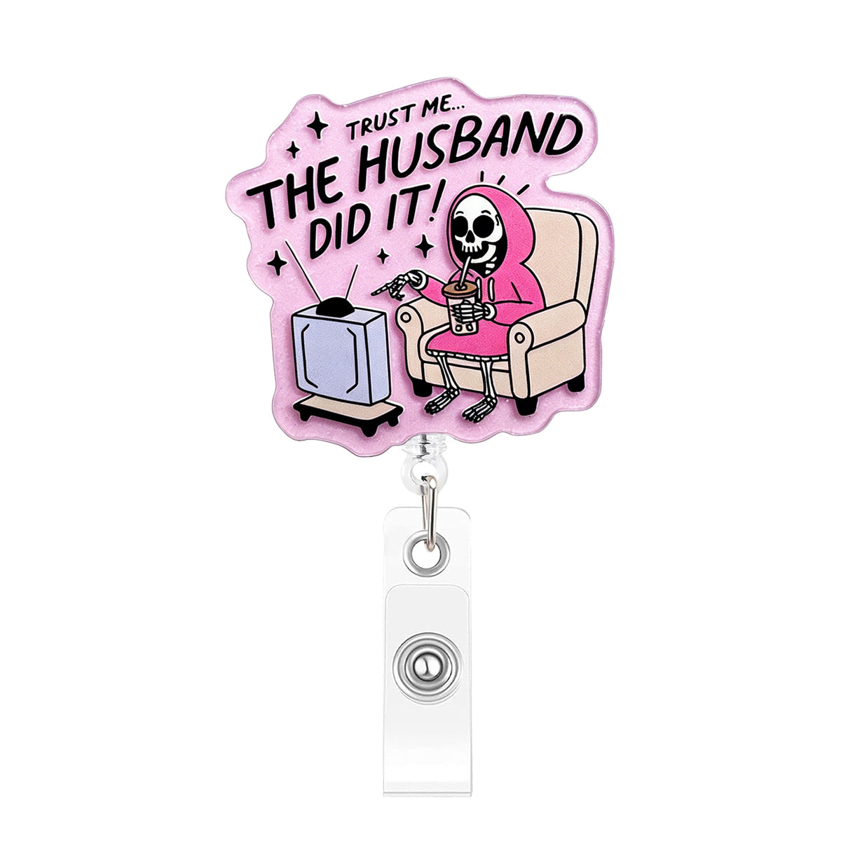 Pink Medical Designs Nurse Badge Holder