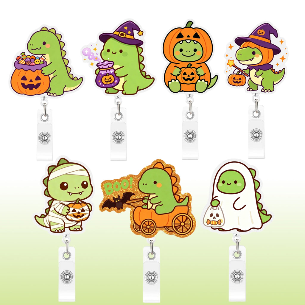 Halloween Dinosaur Nurse Badge Holder