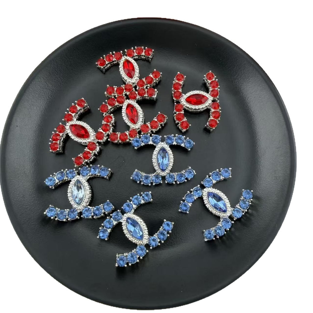 Rhinestone Interlocking C Alloy Topper