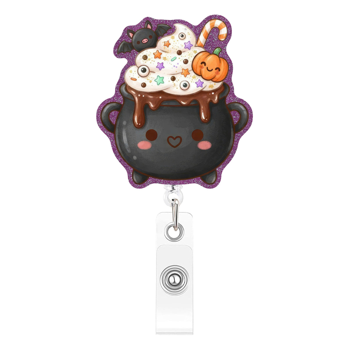 Purple Halloween Dessert Nurse Badge Holder