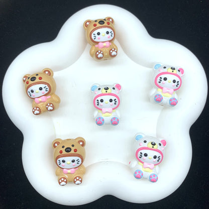 Adorable Kitty Hand Painted Beads 1pc