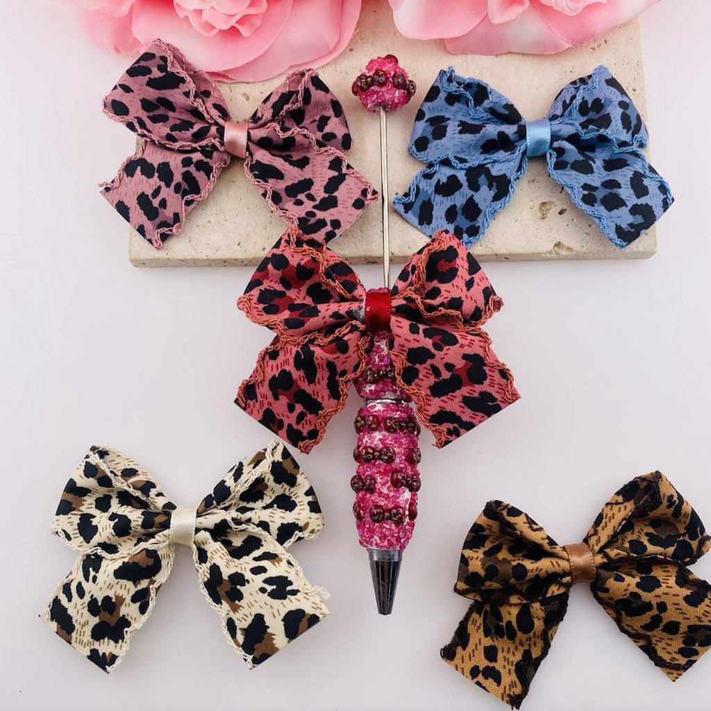 Leopard Print Bow Pen Topper (50pcs)