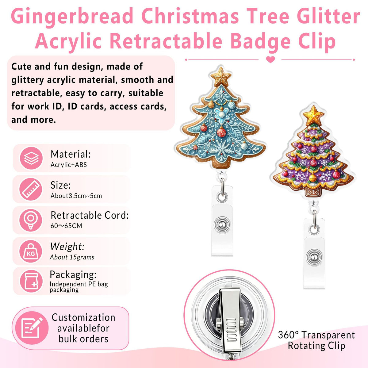 Gingerbread Christmas Nurse Badge Holder