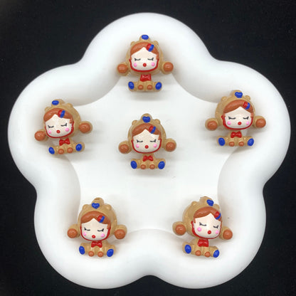 Caramel Skullpanda Hand Painted Beads (1pc)