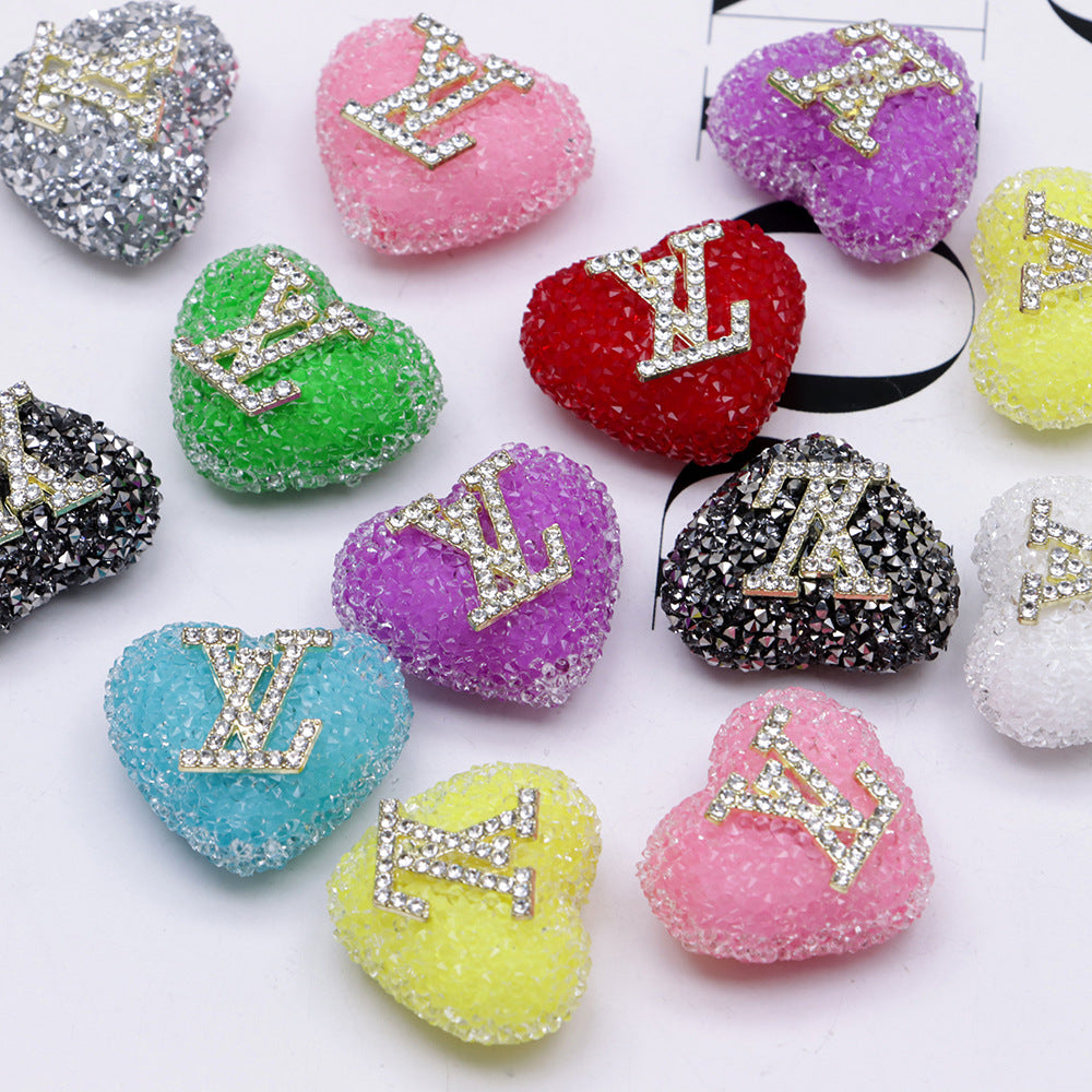 Rhinestone Heart Focal Bead Topper