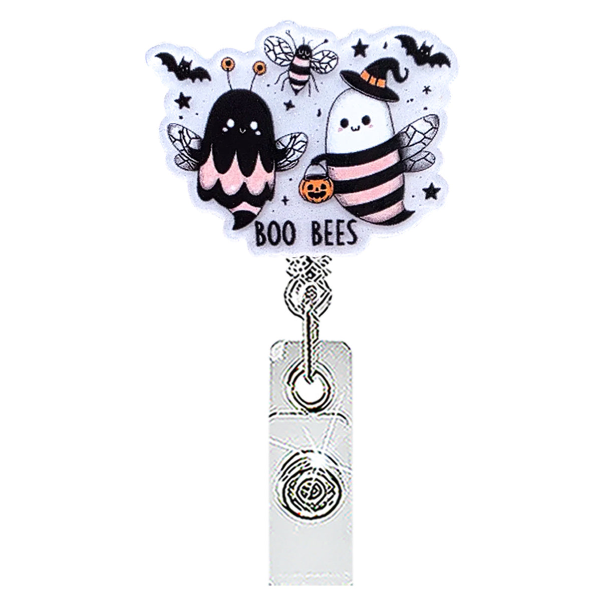 Halloween Ghost and Cow Nurse Badge Holder