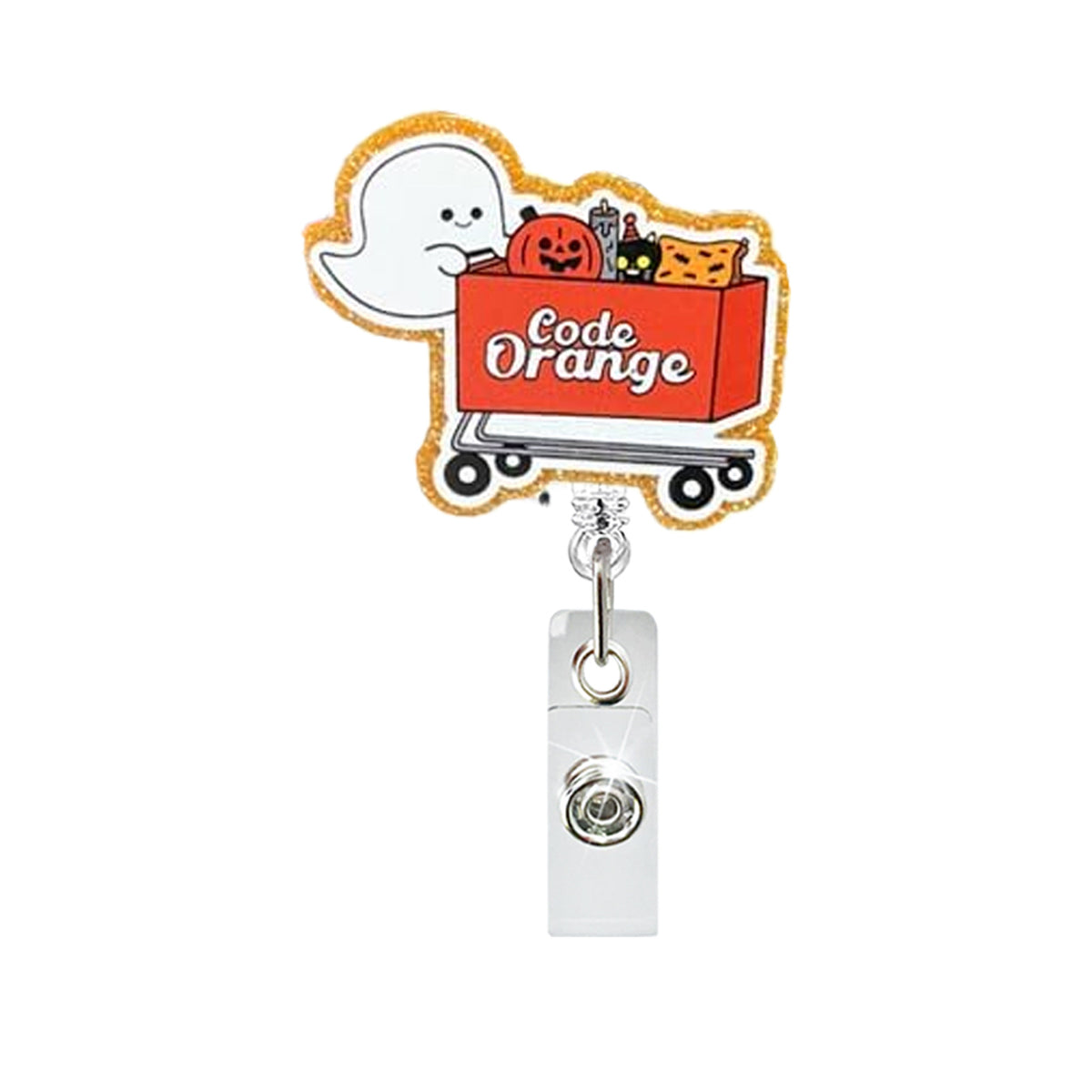 Halloween Ghost Nurse Badge Holder