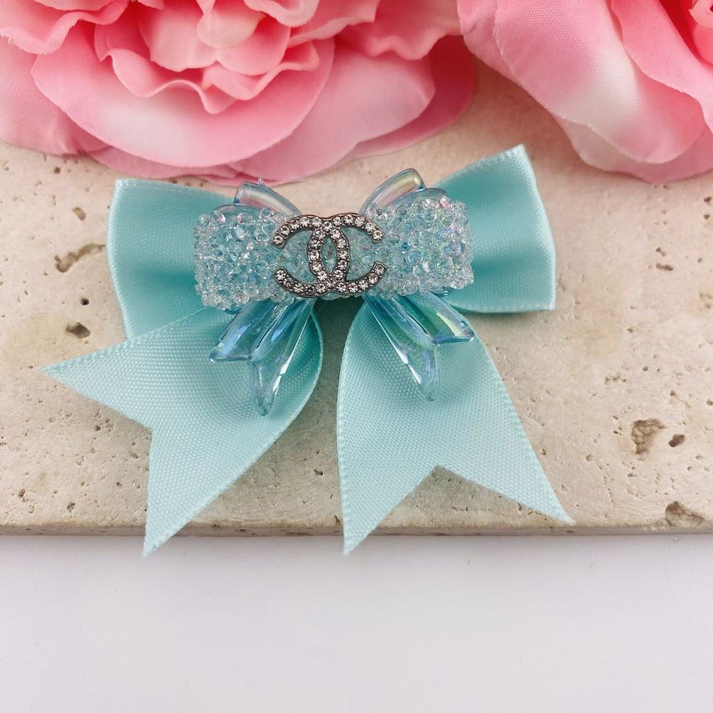 CC Rhinestone Ribbon Bow Topper