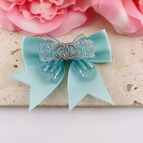 CC Rhinestone Ribbon Bow Topper